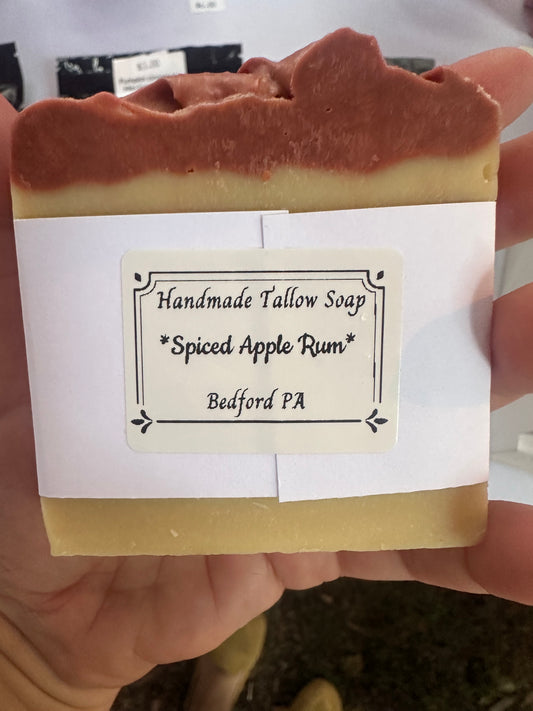 Homemade Tallow Soap Spiced Apple Rum scented