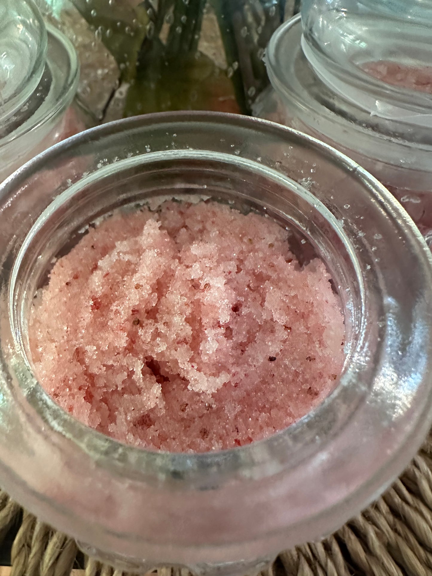Strawberry sugar scrub