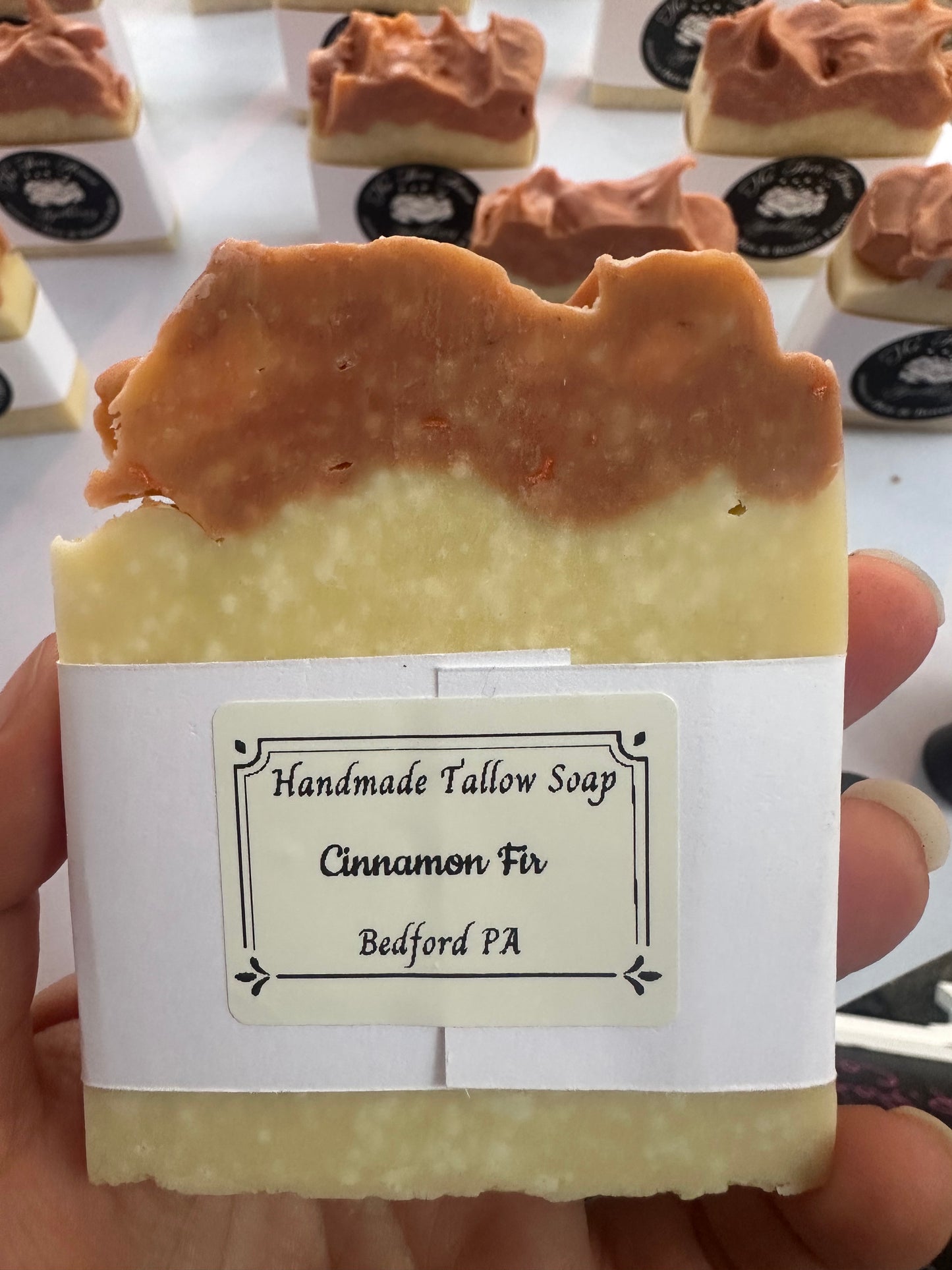 Homemade           Tallow Soap Cinnamon Fir scented